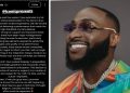 Davido Stands Firm