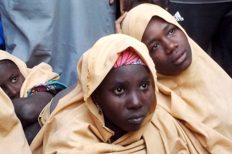 Some of the newly-released Dapchi schoolgirls are pictured in Jumbam village, Yobe State, Nigeria  March 21, 2018. REUTERS/REUTERS/Ola Lanre     TPX IMAGES OF THE DAY - RC1930690A00