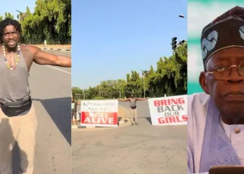 Nigerian Activist VeryDarkMan leads protest in Abuja, demands swift action over abducted Kebbi schoolgirls (Video)
